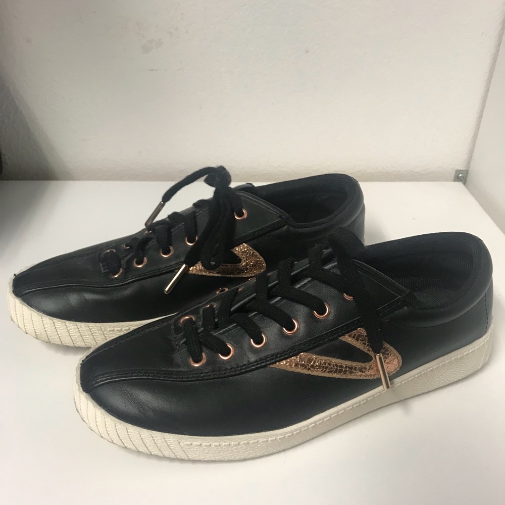 Black and Gold Women's Sneakers